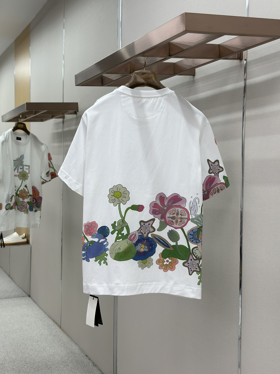 Fendi FENDI芬迪字母花卉印花短袖T恤