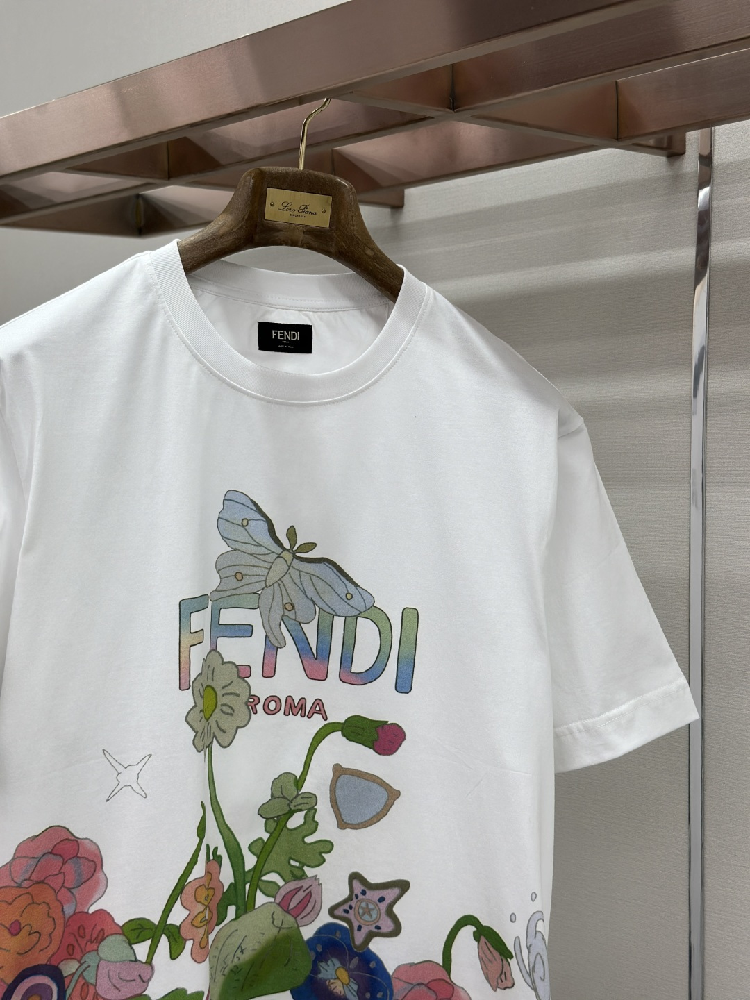 Fendi FENDI芬迪字母花卉印花短袖T恤