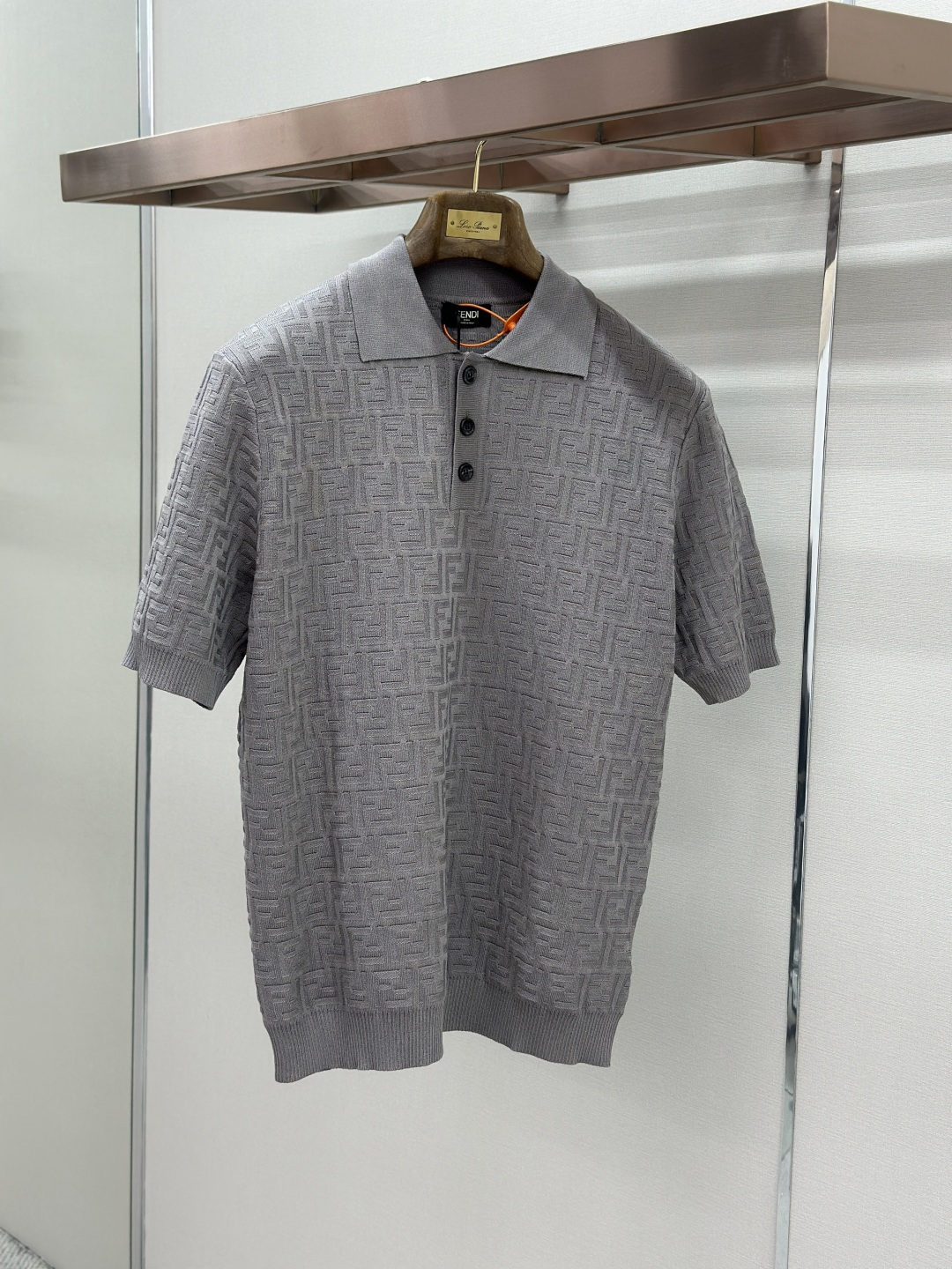 Fendi FENDI 满印FF提花Polo领针织衫
