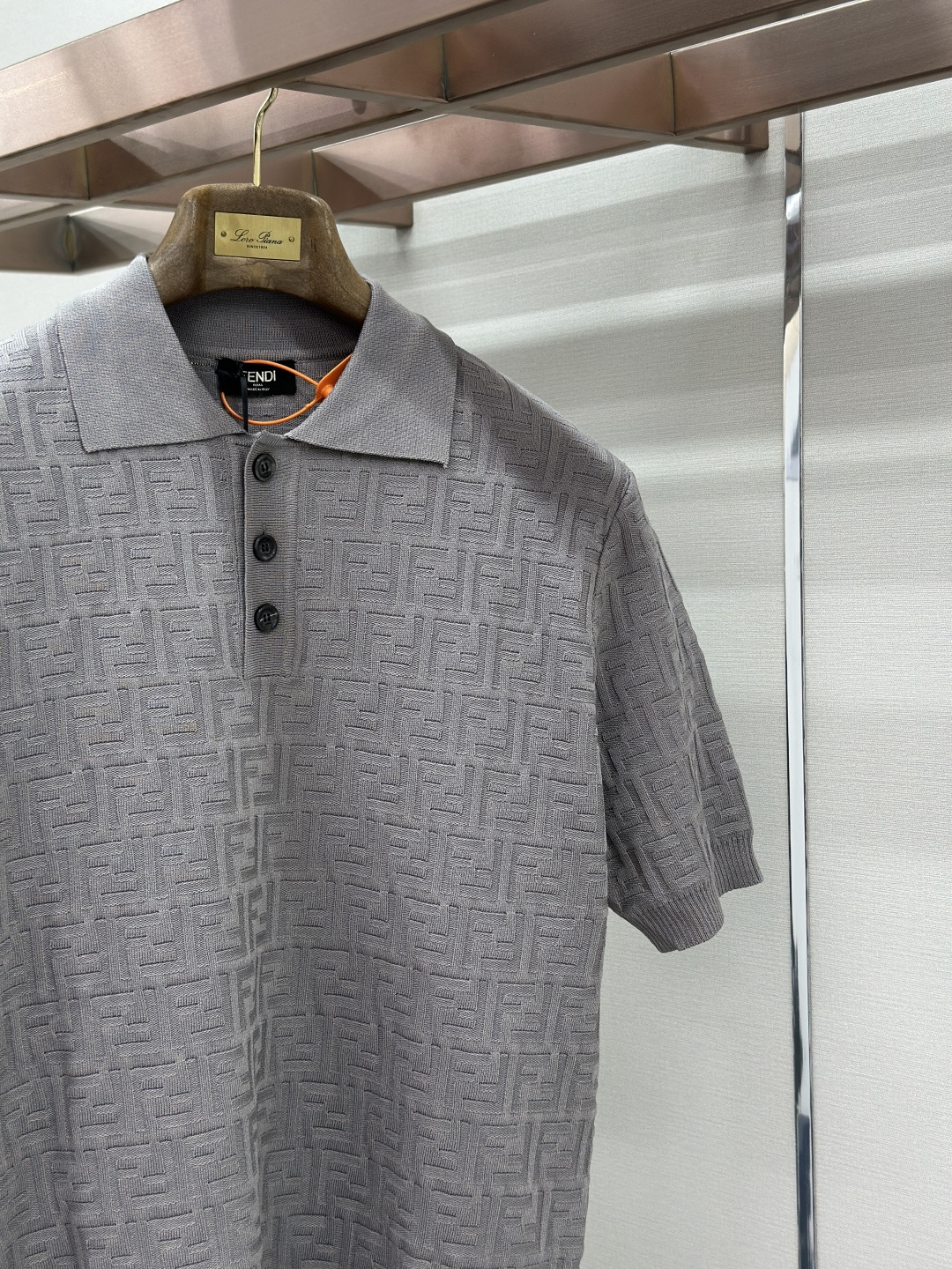 Fendi FENDI 满印FF提花Polo领针织衫