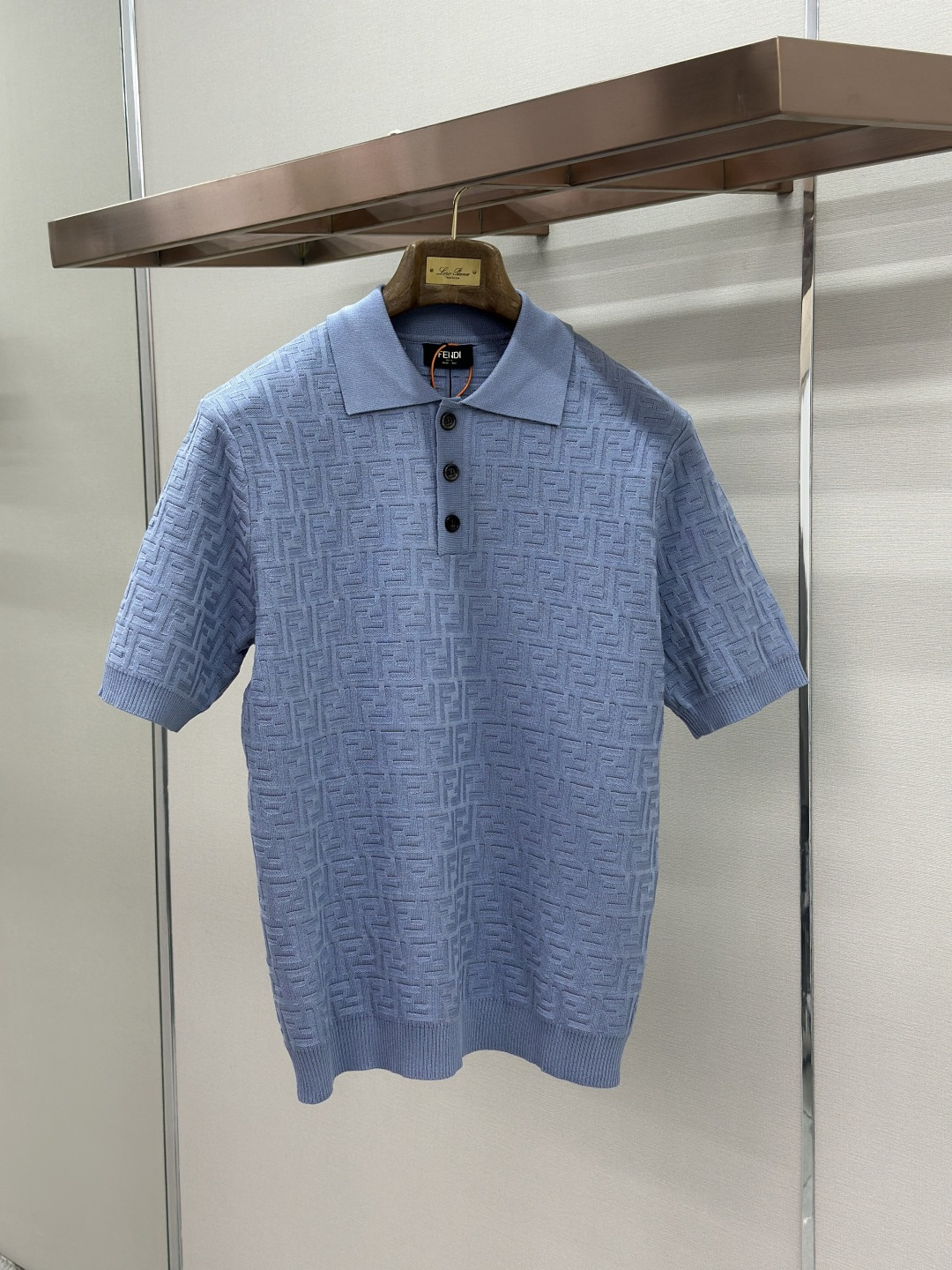 Fendi FENDI 满印FF提花Polo领针织衫