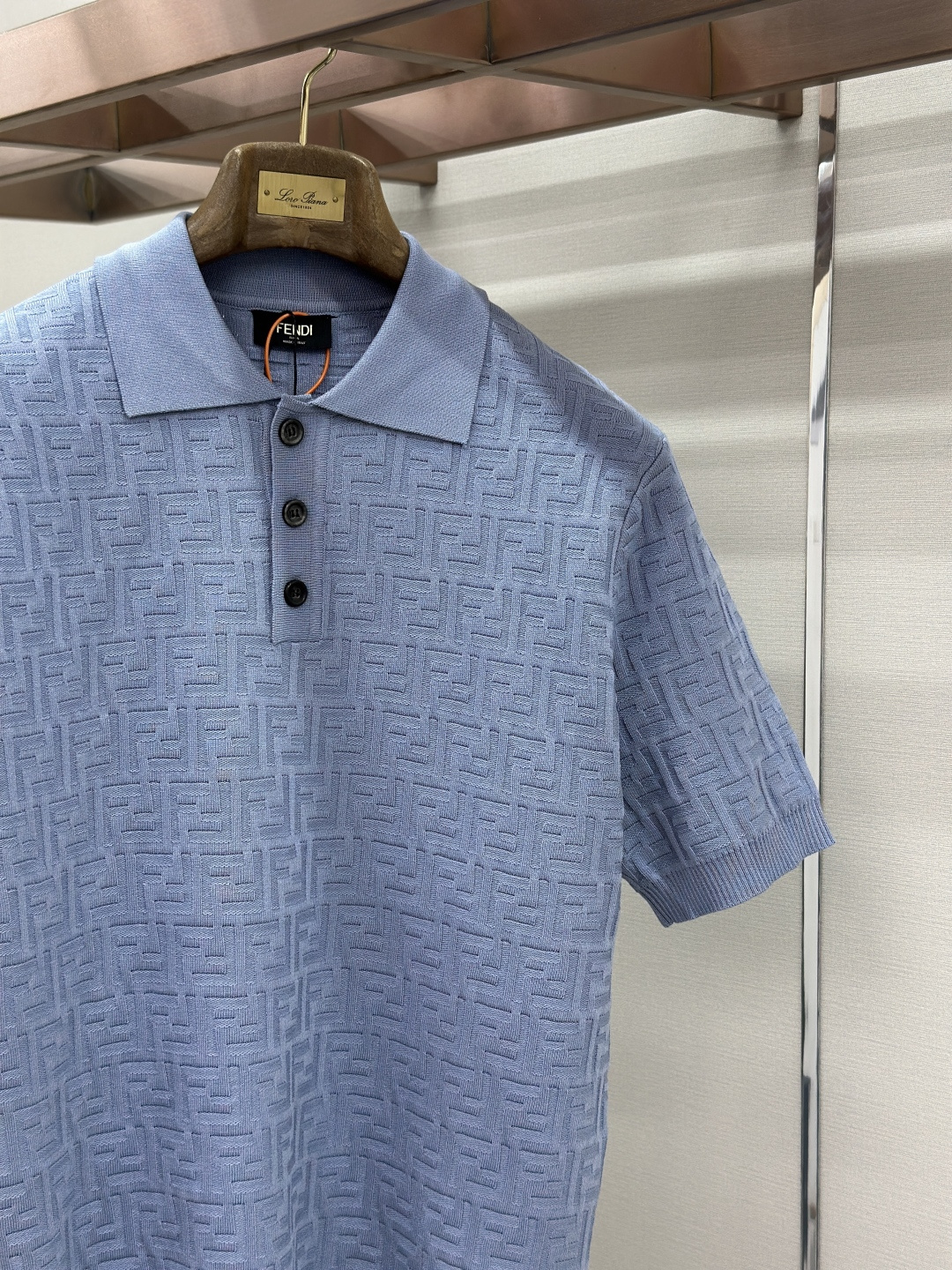 Fendi FENDI 满印FF提花Polo领针织衫