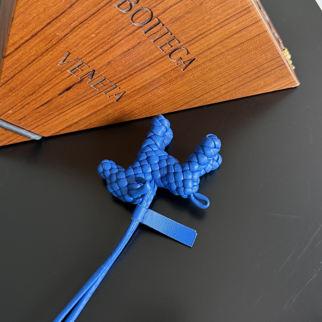 Bottega Veneta Blue Leather Woven Puppy Bag Charm, Cute Designer Dog Charm 4 cmp i1742483919184 1108 0 2