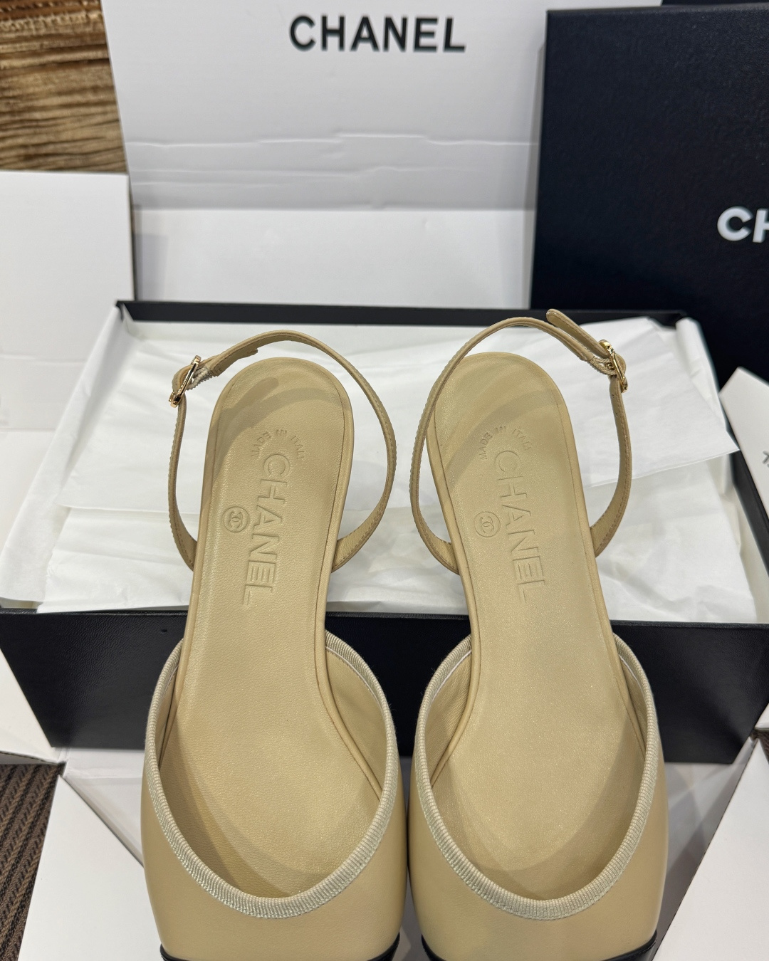 샤넬 컬러 블록 레이스업 샌들 42430 이미지 8