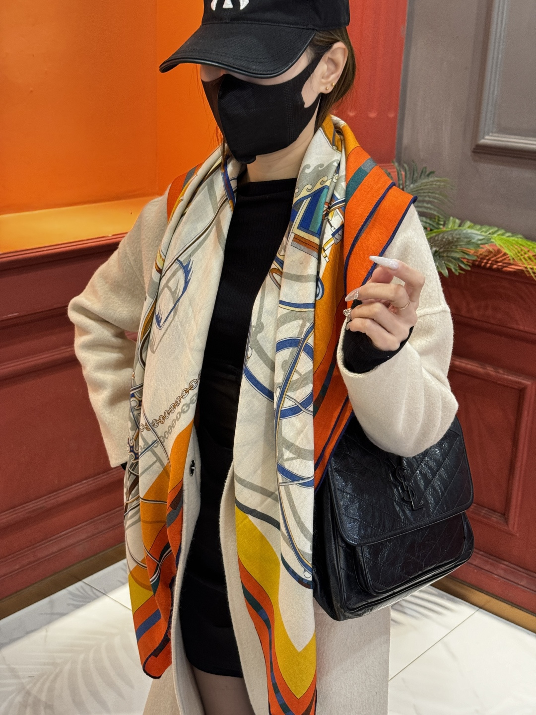 ❄️【双面同色】原单爱马仕140cm丝绒方巾💕 《平衡马车》，没有体验过野村大辅的豪华马车，就不算拥有丰