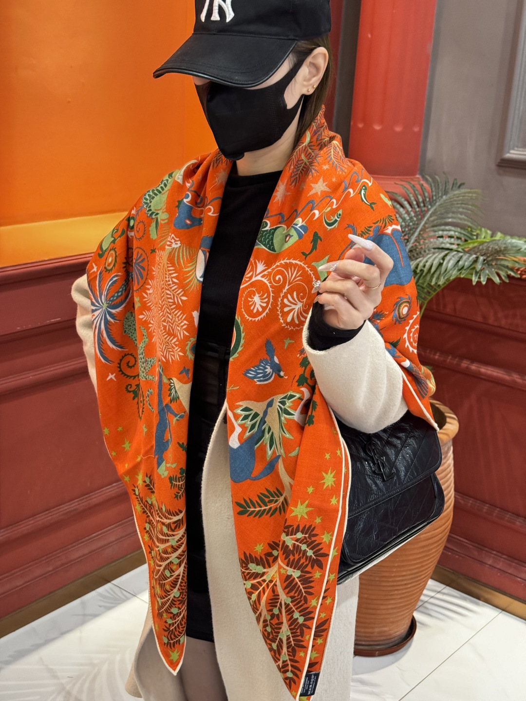 羊绒新款🆕👏👏买了都说好看‼️推荐💕爱马仕双面同色羊绒方巾【玛雅森林双面同色140】，顶级工艺超值‼️爱