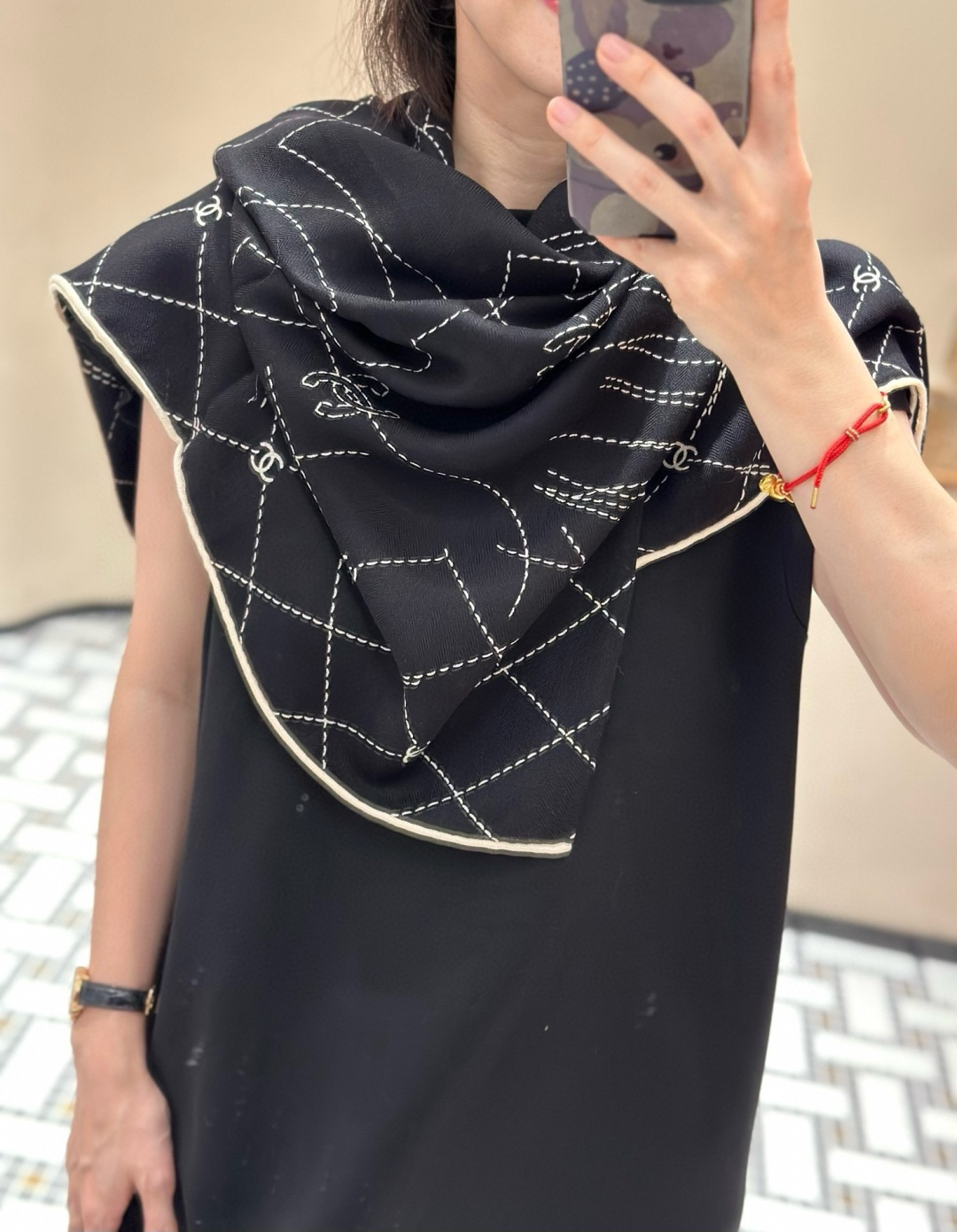 【升级双面同色 加密面料】 上新❤️ 140*140台版印花 黑白二色 高级都市新贵！山茶花的再一次邂逅