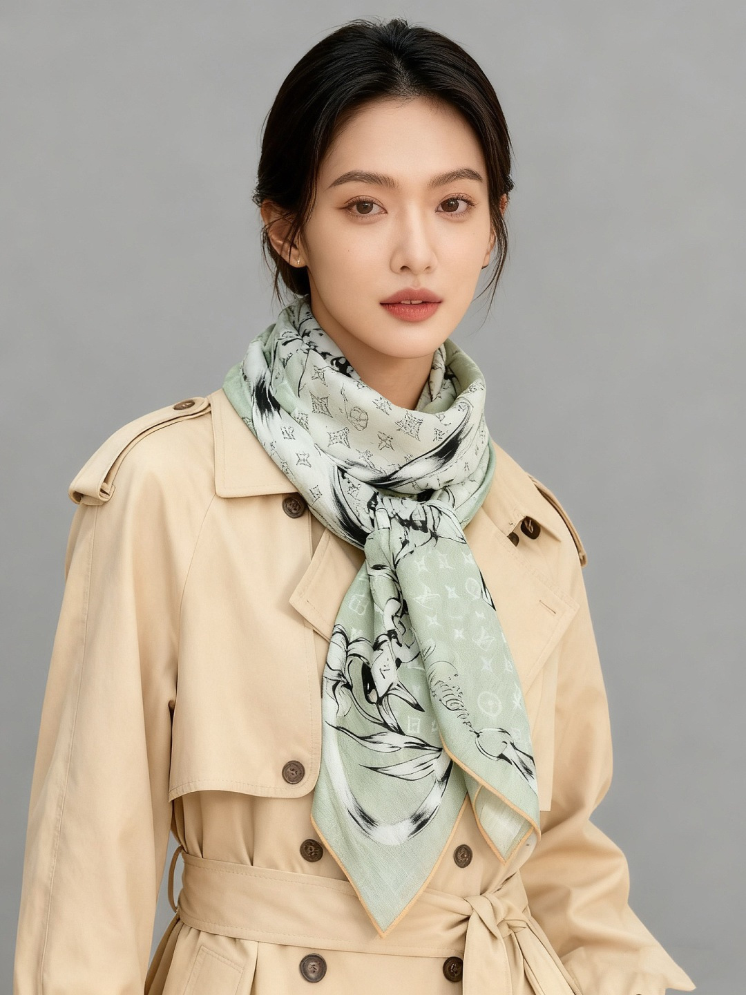 LV x TM 140披肩【140顶级丝绒双面同色披肩】本款LVxTMMonogram Multicol