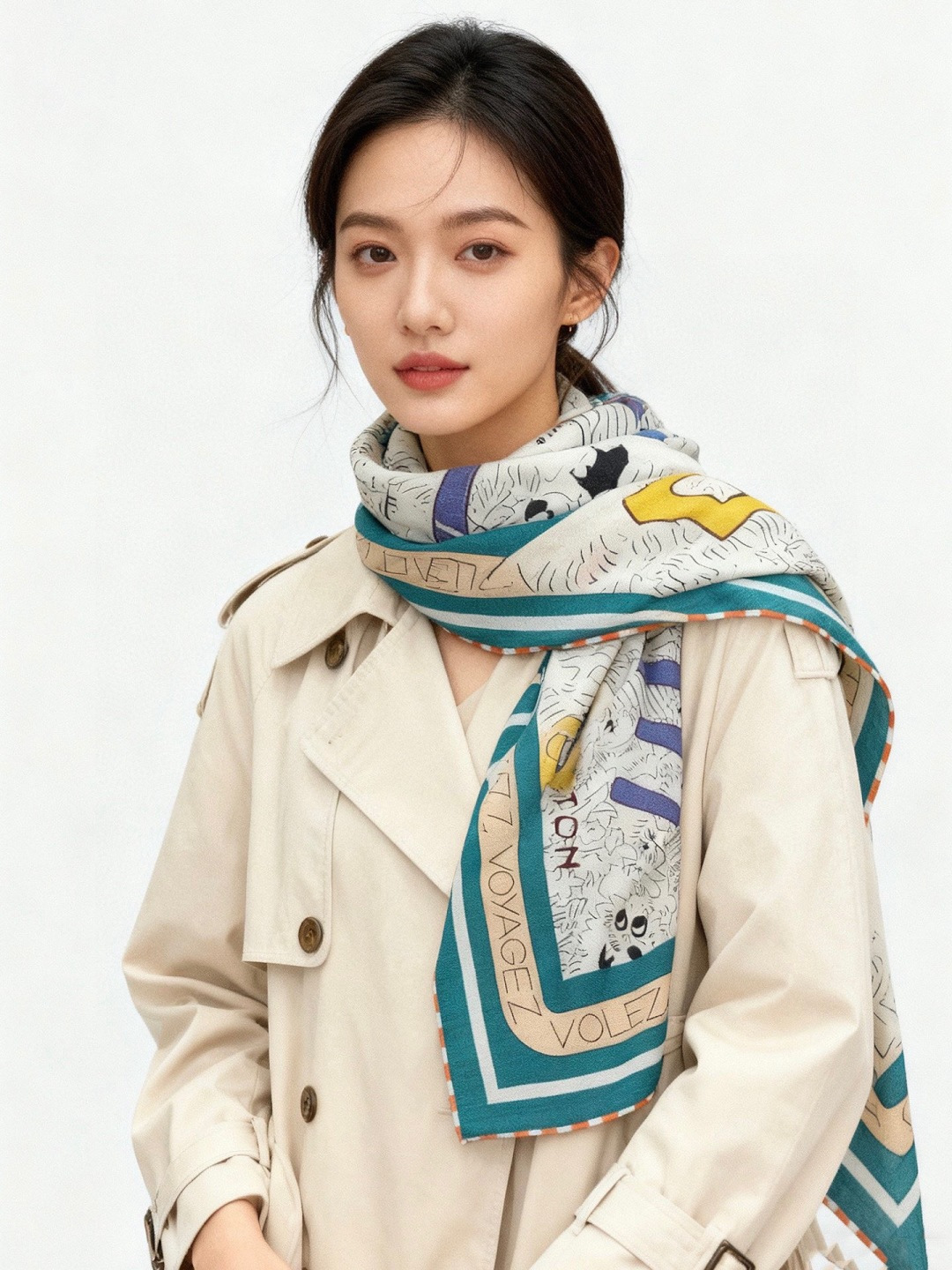 LV x TM 140披肩【140顶级丝绒双面同色披肩】本款LVxTMMonogram Multicol