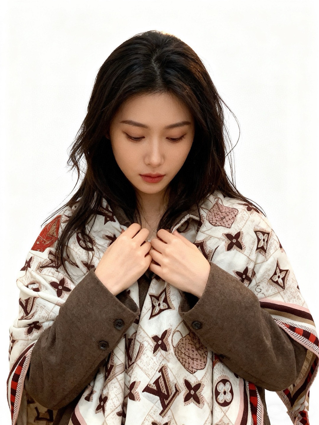 LV x TM 140披肩【140顶级丝绒双面同色披肩】本款LVxTMMonogram Multicol