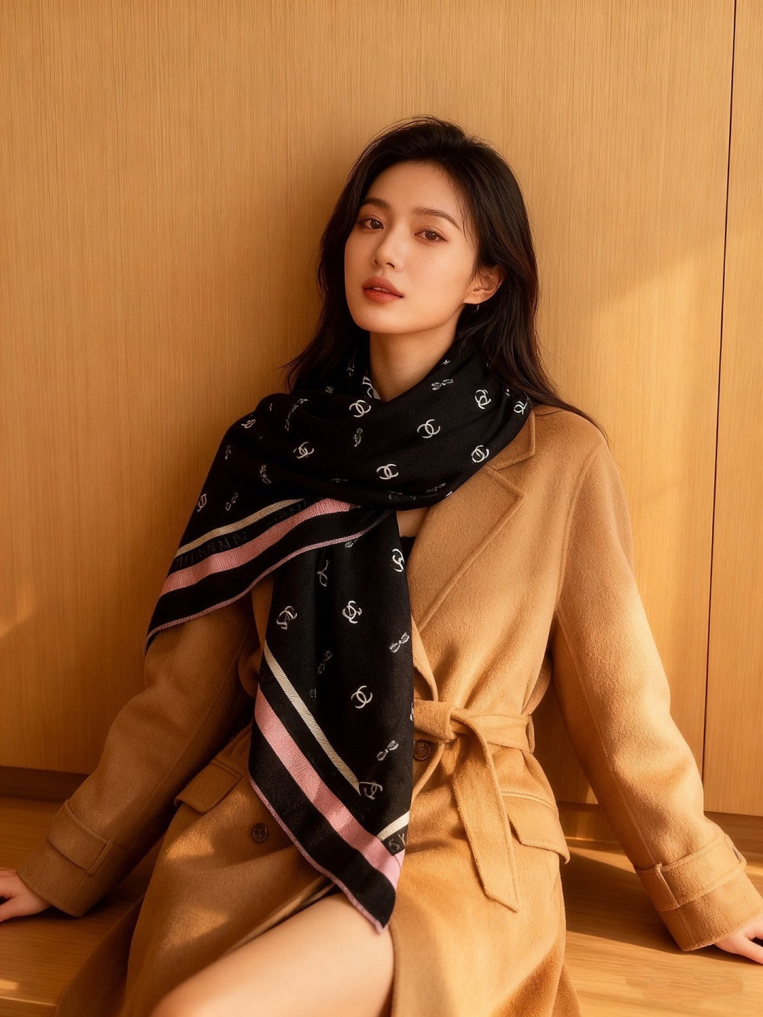 🌸·春日碎花20。 Chanel 140丝绒双面披肩25新款碎花花披肩超级有氛围感135*135cm的大