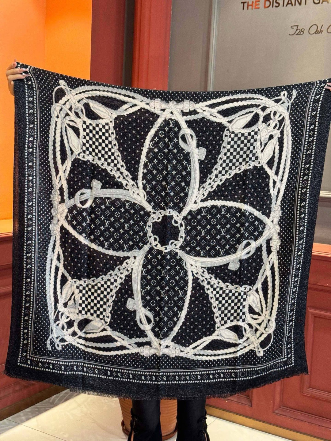 会发光发亮的围巾 💄💋新款客供亮片💖羊绒面料长巾 😘美翻了[流泪]【彩色山茶花银线长巾】御用殿堂级极‼️