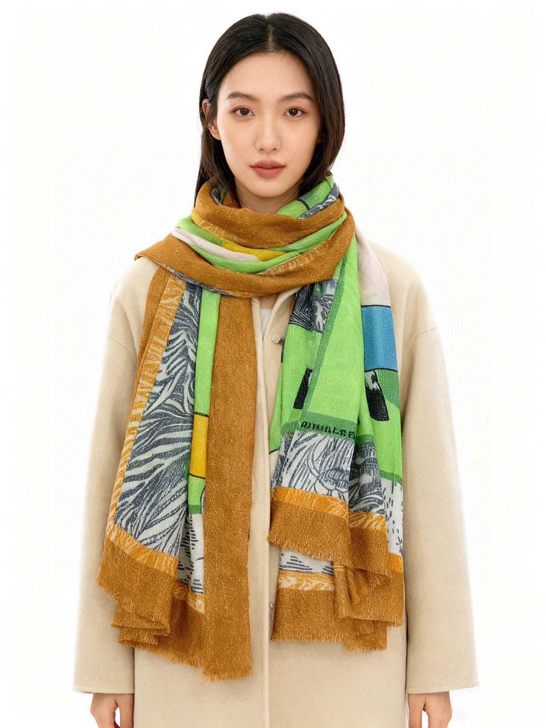 会发光发亮的围巾 爱马仕 专柜同步 买了都说好看羊绒印花‼️推荐💕顶级工艺超值‼️爱马仕专柜爆款🎁🎁羊绒