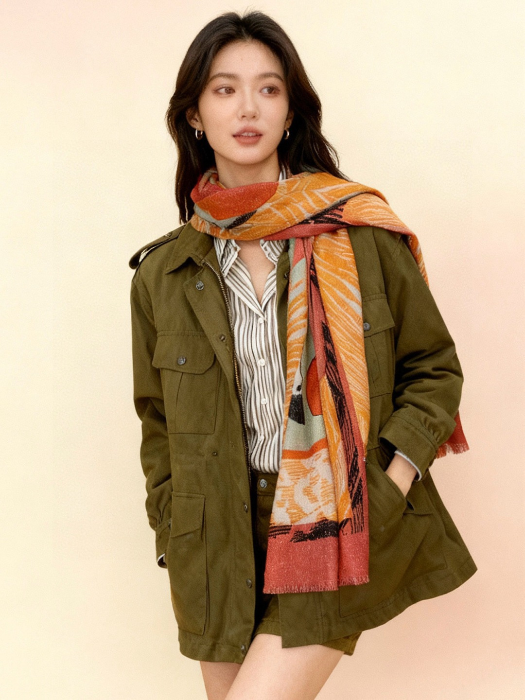 会发光发亮的围巾 爱马仕 专柜同步 买了都说好看羊绒印花‼️推荐💕顶级工艺超值‼️爱马仕专柜爆款🎁🎁羊绒