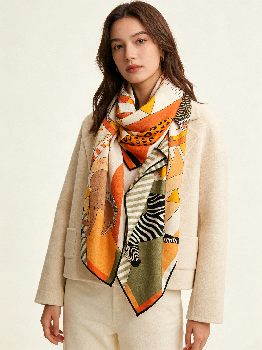 羊绒新款🆕👏👏买了都说好看‼️推荐💕爱马仕双面同色羊绒方巾【双面同色140】，顶级工艺超值‼️爱马仕专柜