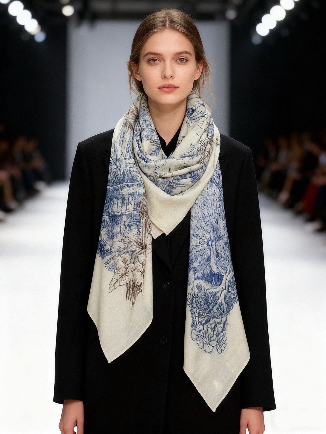 重磅推荐的140顶级丝绒双面异色披肩《回归自然》 披肩尺寸：140*140方巾 70%羊绒30%真丝这张