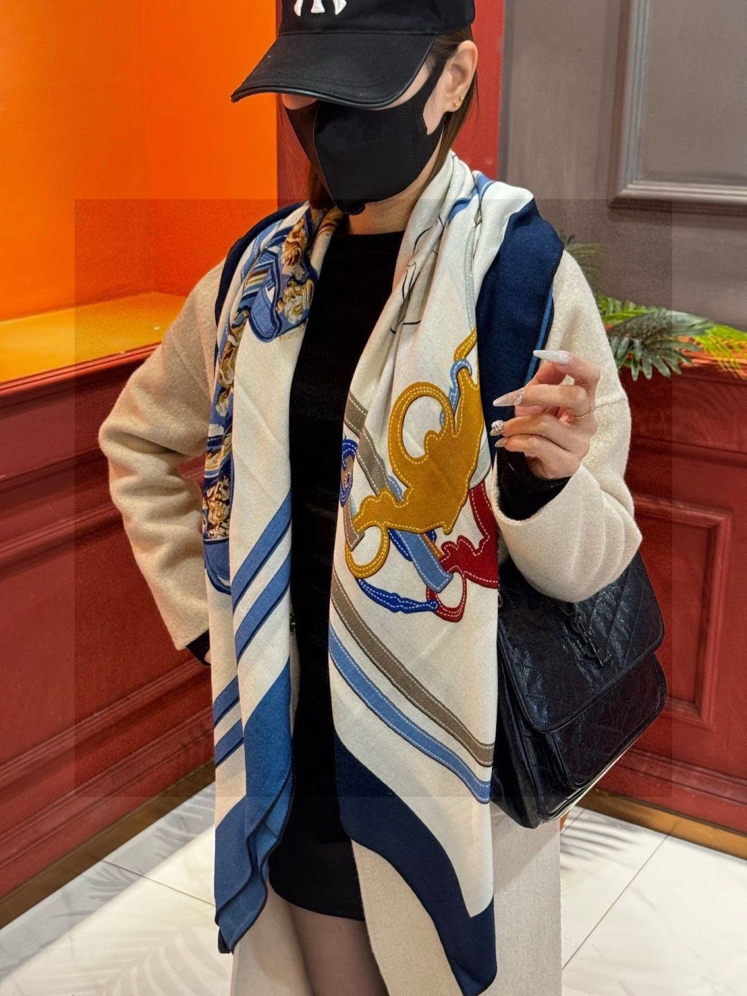 羊绒新款🆕🏇🏇买了都说好看‼️推荐💕【华丽的缰辔双面同色140】羊绒方巾，顶级工艺超值‼️爱马仕专柜爆款