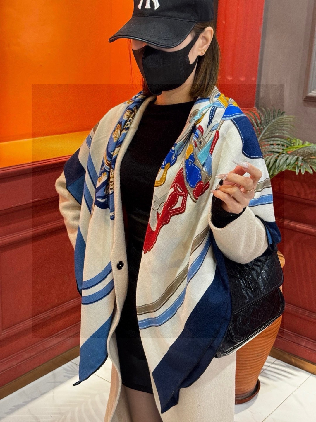 羊绒新款🆕🏇🏇买了都说好看‼️推荐💕【华丽的缰辔双面同色140】羊绒方巾，顶级工艺超值‼️爱马仕专柜爆款