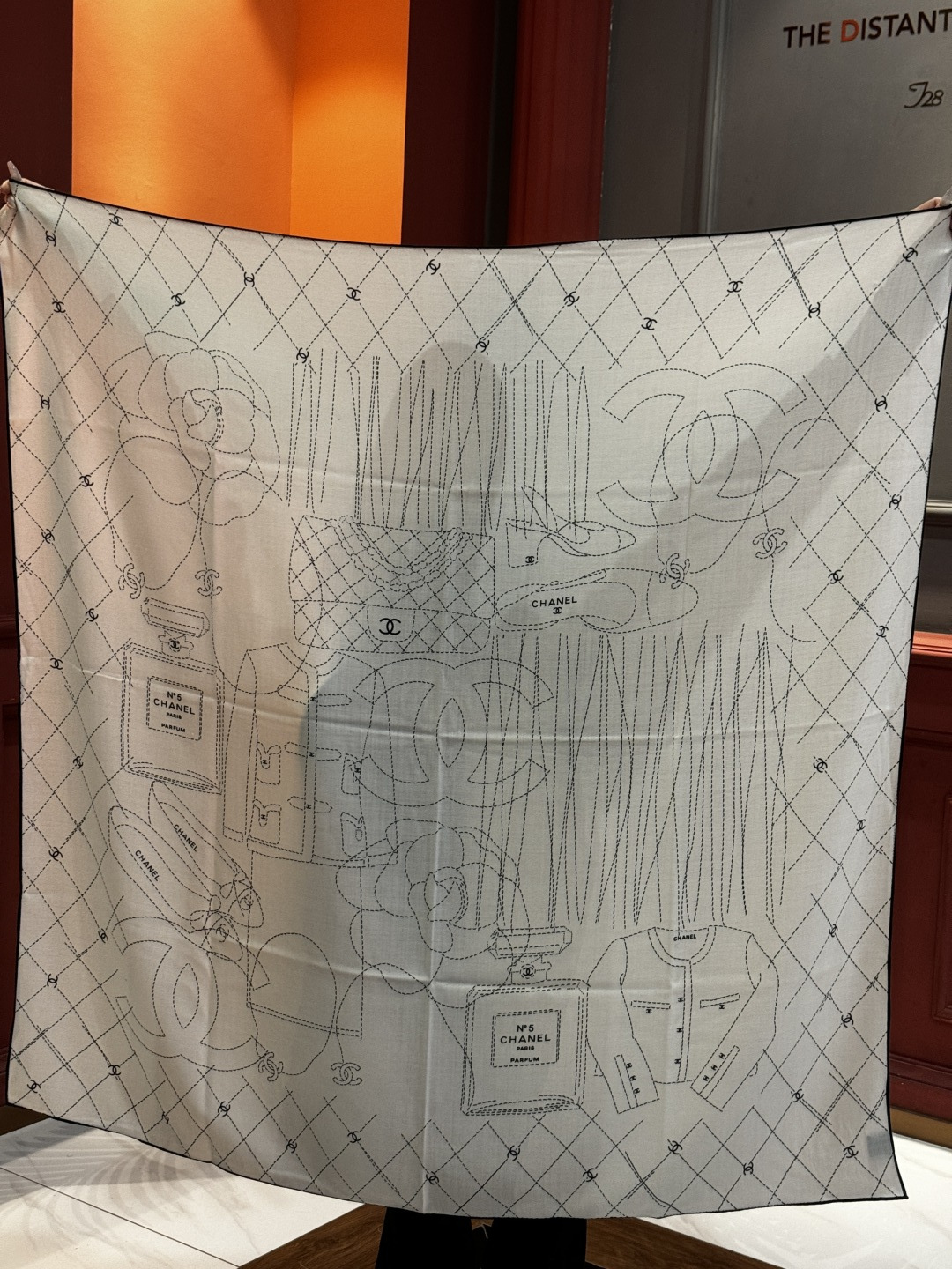 【升级双面同色 加密面料】 上新❤️ 140*140台版印花 黑白二色 高级都市新贵！山茶花的再一次邂逅