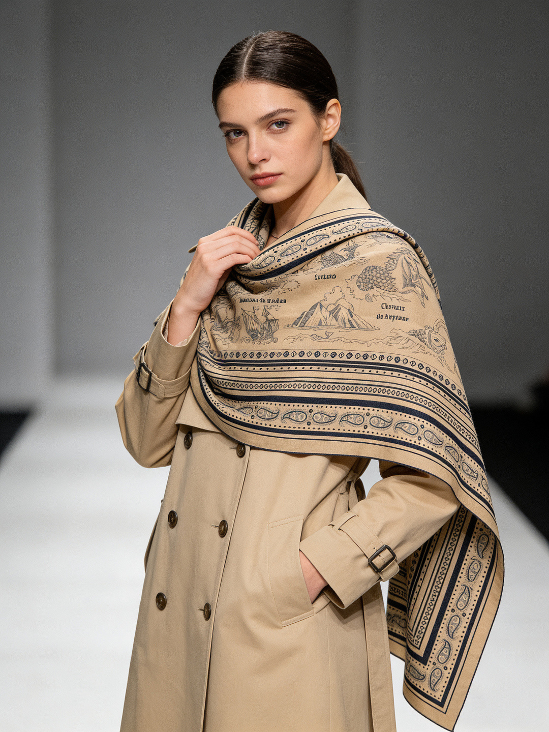 羊绒新款🆕👏👏买了都说好看‼️推荐💕爱马仕双面同色羊绒方巾【水手纹身双面同色140】，顶级工艺超值‼️爱