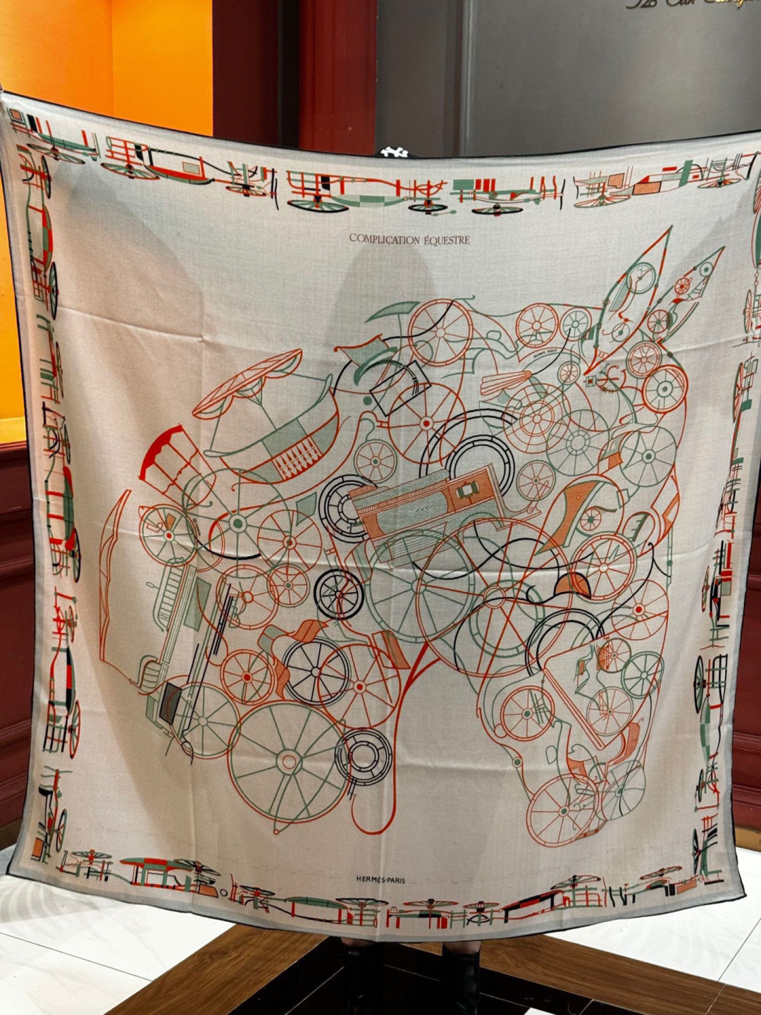 ✨✨HERMES 牛逼爆款 双面同色【马术的错综交叠140】【绝对顶级品质】💣超值回馈🎀绝对会尖叫的专柜