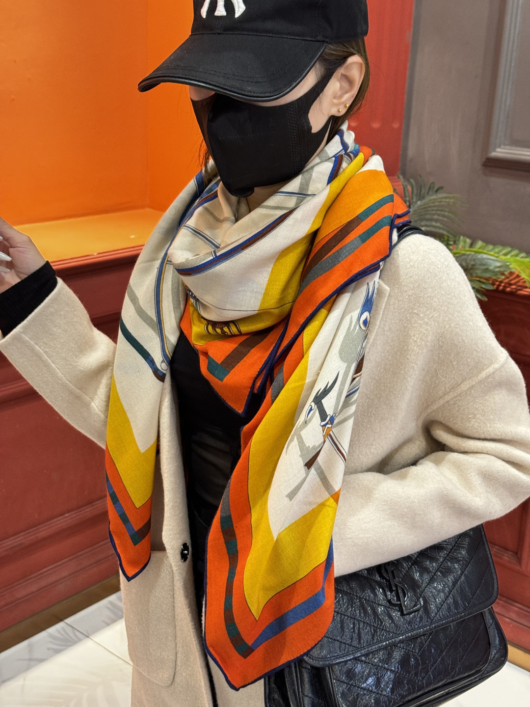 ❄️【双面同色】原单爱马仕140cm丝绒方巾💕 《平衡马车》，没有体验过野村大辅的豪华马车，就不算拥有丰