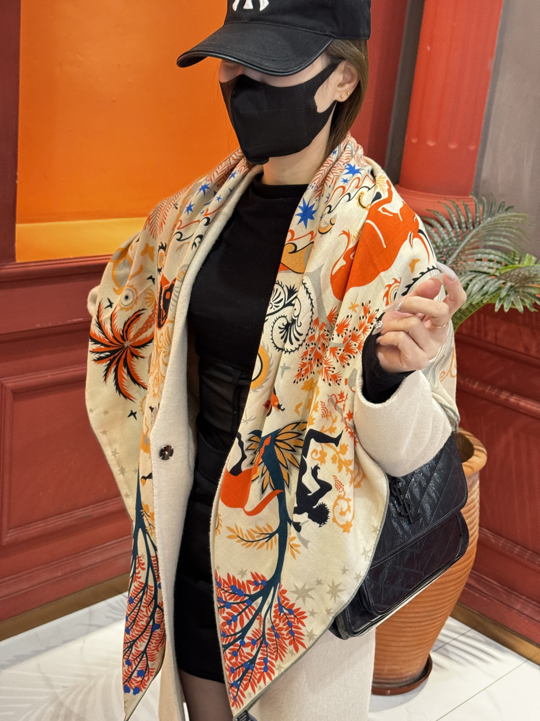 ❄️【双面同色】原单爱马仕140cm丝绒方巾💕 《平衡马车》，没有体验过野村大辅的豪华马车，就不算拥有丰