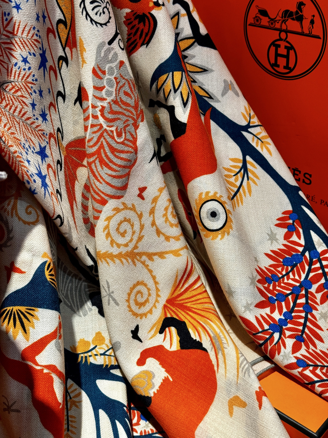 ❄️【双面同色】原单爱马仕140cm丝绒方巾💕 《平衡马车》，没有体验过野村大辅的豪华马车，就不算拥有丰