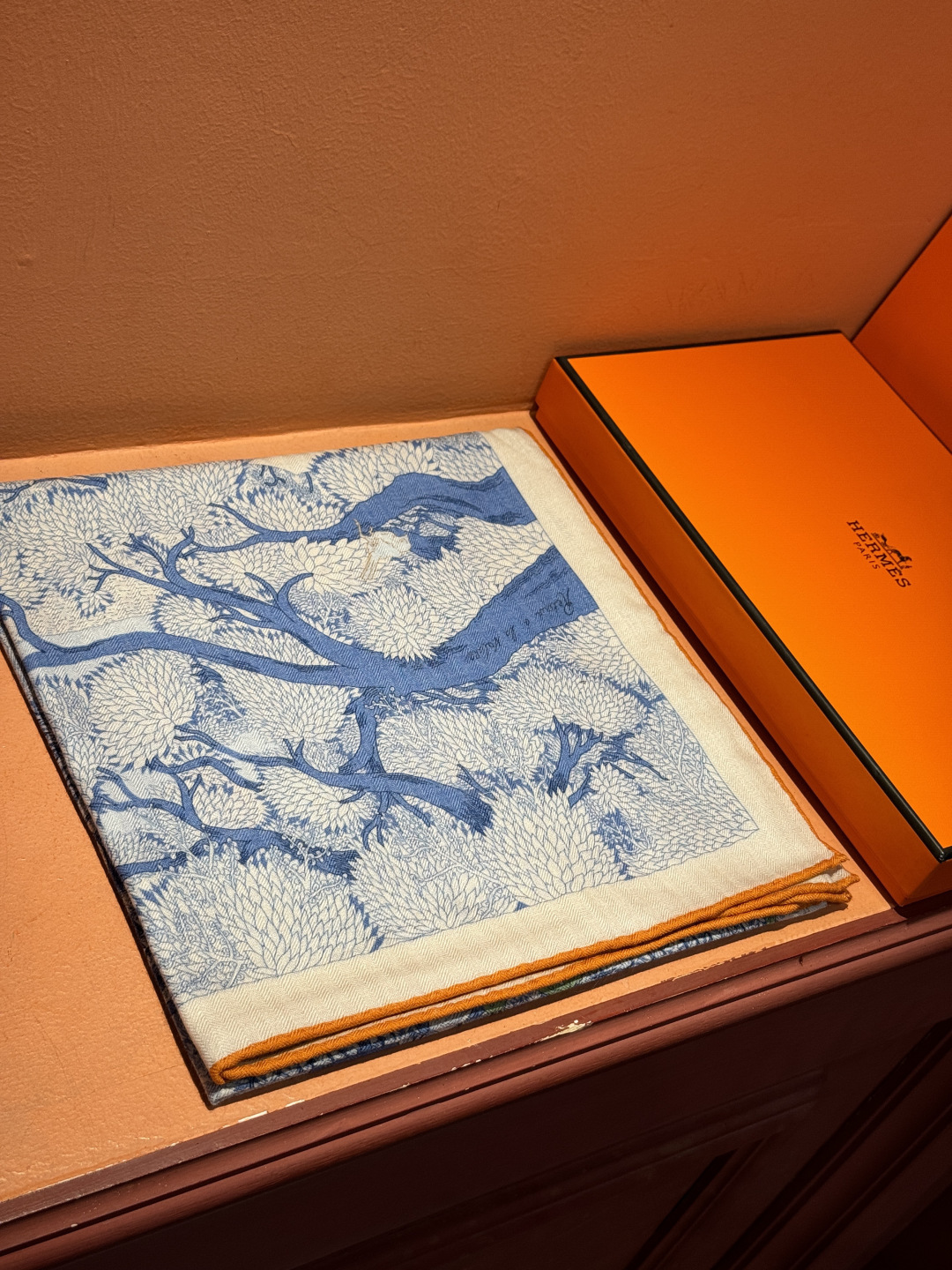 爱马仕～秋冬搭配利器❗️顶级双面同色 版真丝羊绒披肩！！1条等于2条】点睛精彩，图案和配色都超级喜欢，又