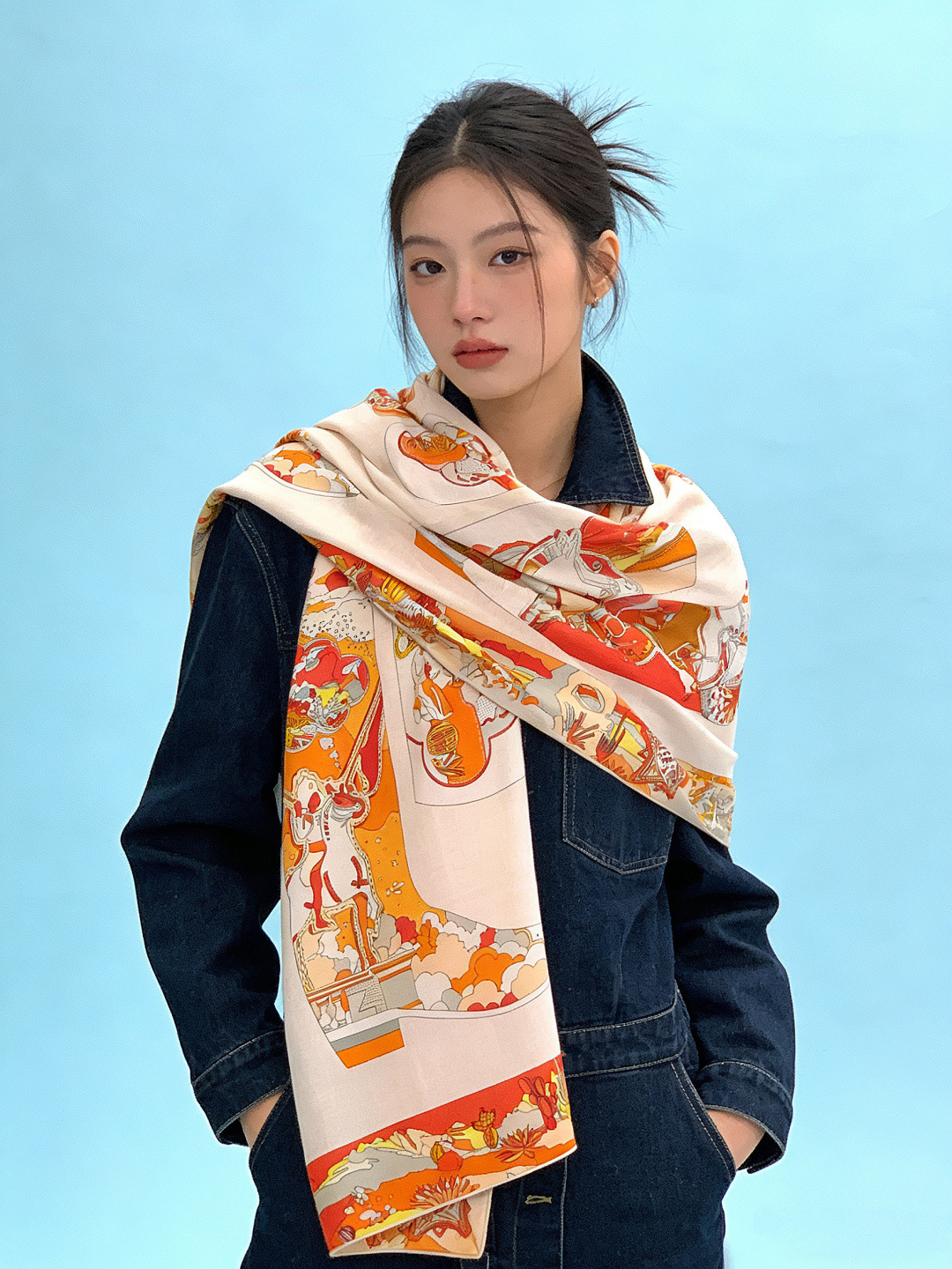 羊绒新款🆕👏👏买了都说好看‼️推荐💕爱马仕双面同色羊绒方巾【双面同色140】，顶级工艺超值‼️爱马仕专柜