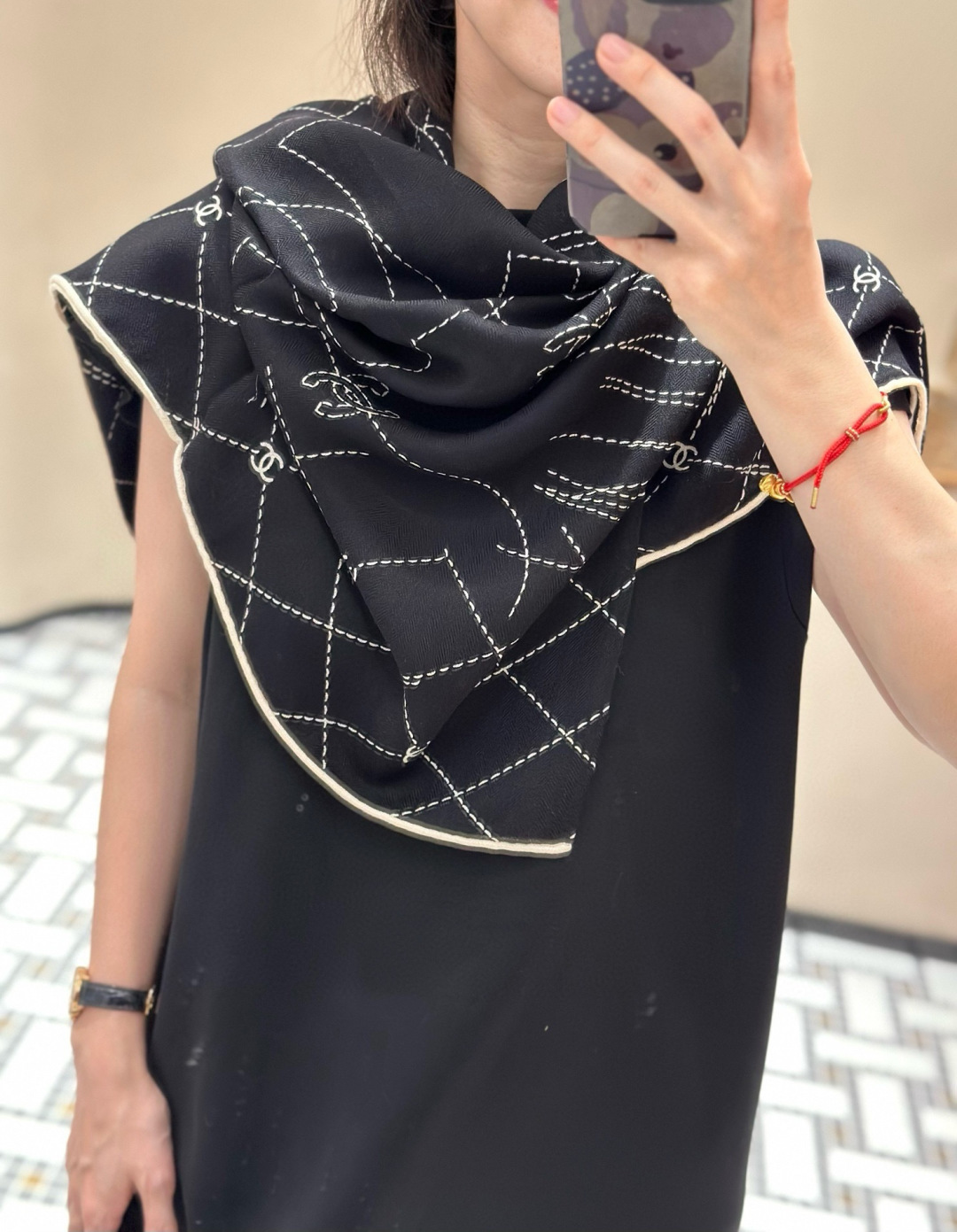 【升级双面同色 加密面料】 上新❤️ 140*140台版印花 黑白二色 高级都市新贵！山茶花的再一次邂逅