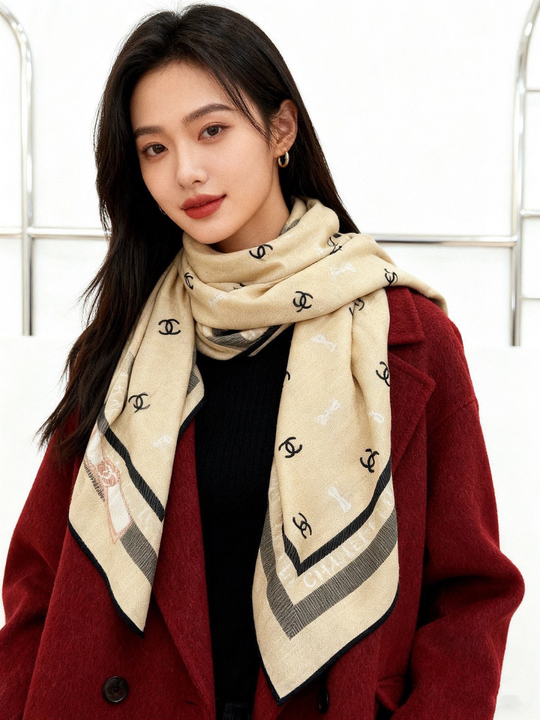 🌸·春日碎花20。 Chanel 140丝绒双面披肩25新款碎花花披肩超级有氛围感135*135cm的大