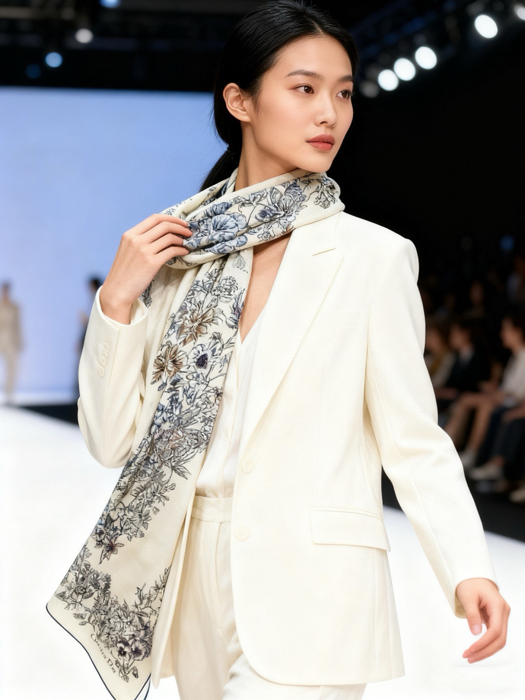 Dior 140双面丝绒印花方巾这款方巾以 Dior Star 图案呈现 Dior 的幸运星，通过该系列