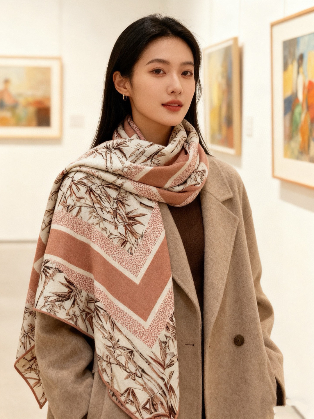 Dior 140丝绒双面同色印花披肩140 厘米丝绒面料多色 Millefiori 图案这款披肩饰以多色