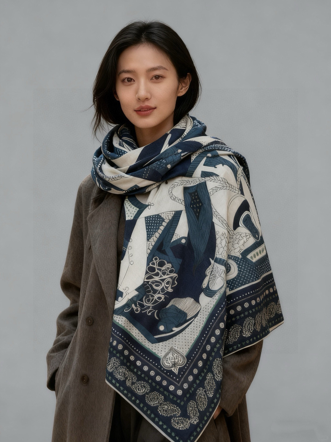 💟羊绒新款🆕👏👏买了都说好看‼️推荐💕爱马仕双面同色羊绒方巾，顶级工艺超值‼️爱马仕专柜爆款🎁💟立体呈现