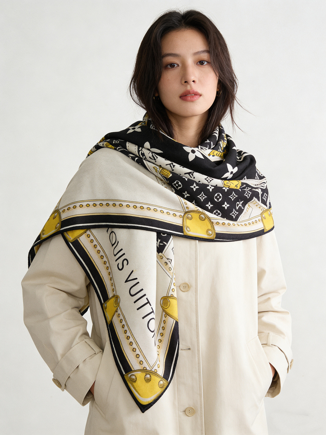 MY NEVERFULL 140丝绒方巾【140顶级丝绒双面同色】My Neverfull 丝绒方巾回溯