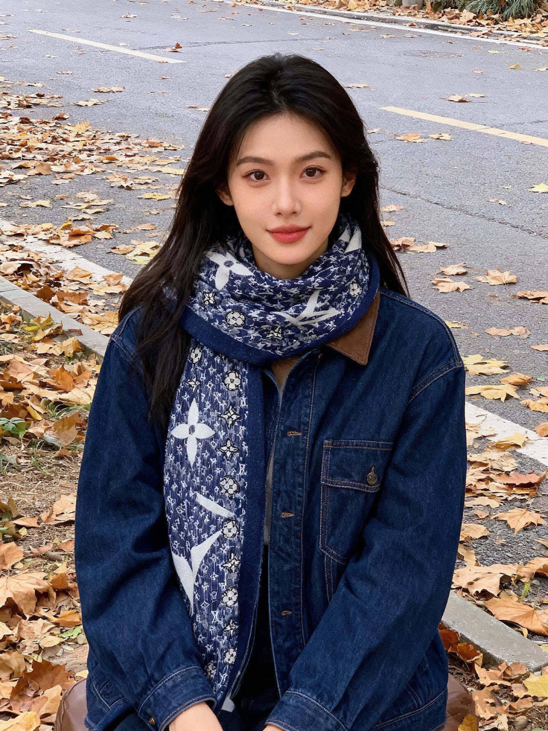 会发光发亮的围巾银丝羊绒长巾✨专柜同步‼️真心赞‼️驴家【L字母与花纹长巾】路易威登经典 Monogra