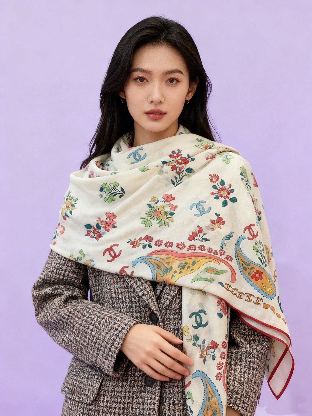 2025秋冬高级成衣系列～Chanel 【140双面同色丝绒披肩】此系列谱写一曲自由轻灵的赞歌本系列作品