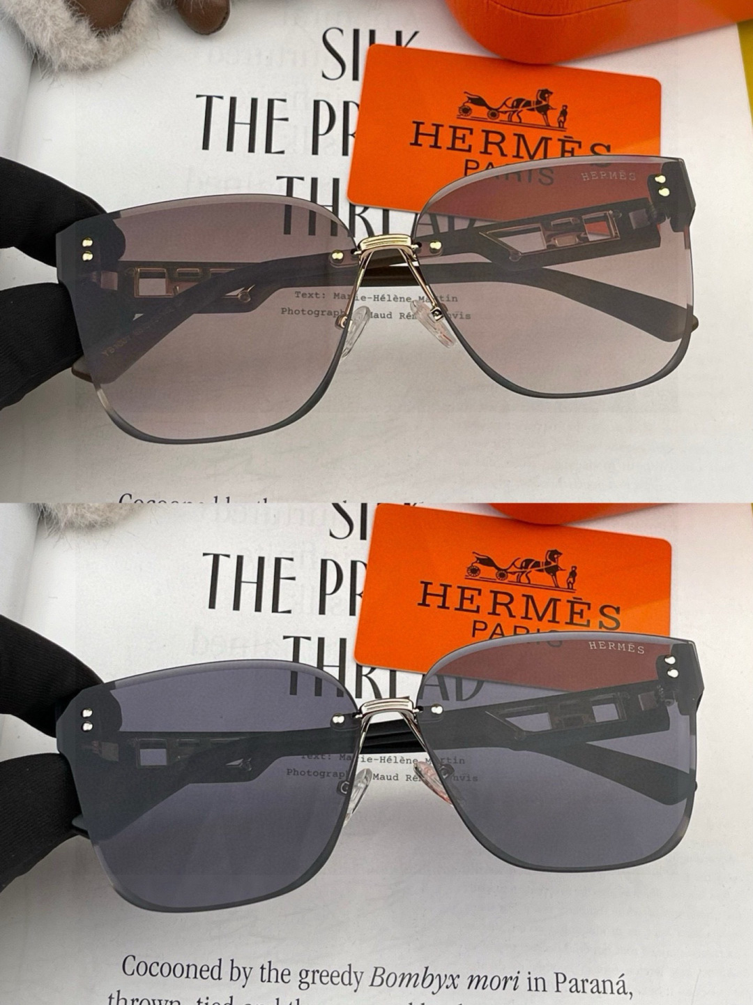 爱马仕 经典的方框设计，不挑脸型，无论搭配大衣还是连衣裙都非常显气质镜片预防紫外线 型号：H1100