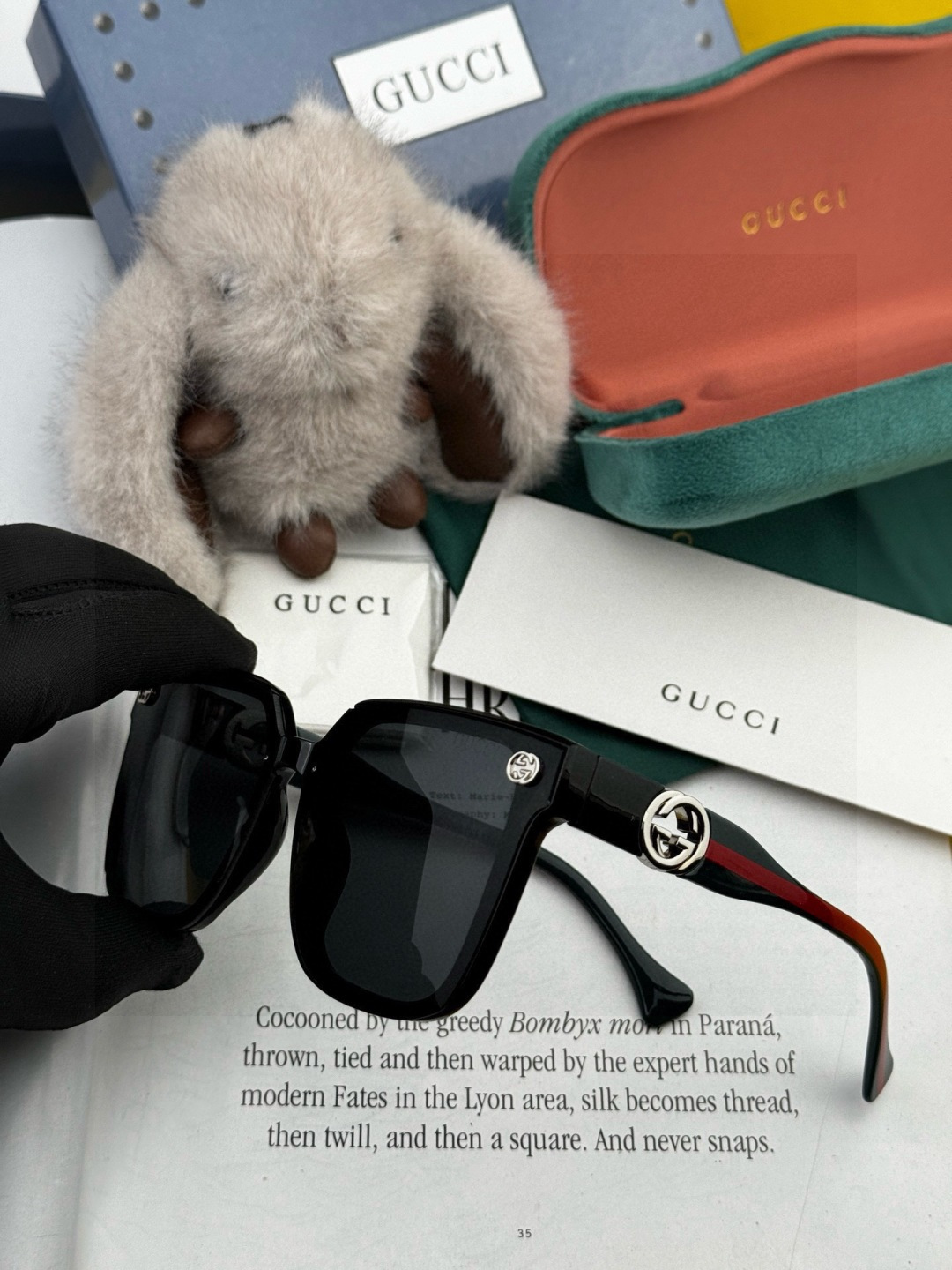 🔺 【GUCCI】2025开春新款 潮流爆款 时尚方框太阳镜 高品质 佩戴舒适 网红潮款墨镜 型号：G1