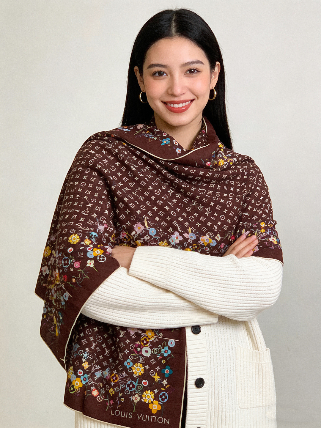 MONOGRAM INFINITY 140丝绒方巾【140顶级丝绒双面同色】Monogram Infin