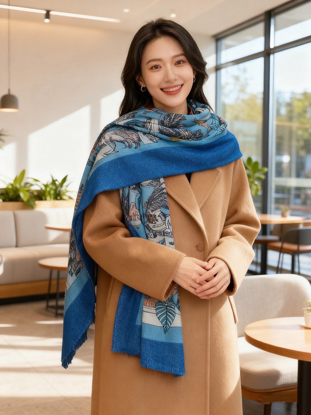 会发光发亮的围巾 羊绒新款🆕👏买了都说好看‼️推荐💕爱马仕双面同色羊绒方巾，【奇珍乐园】顶级工艺超值‼️