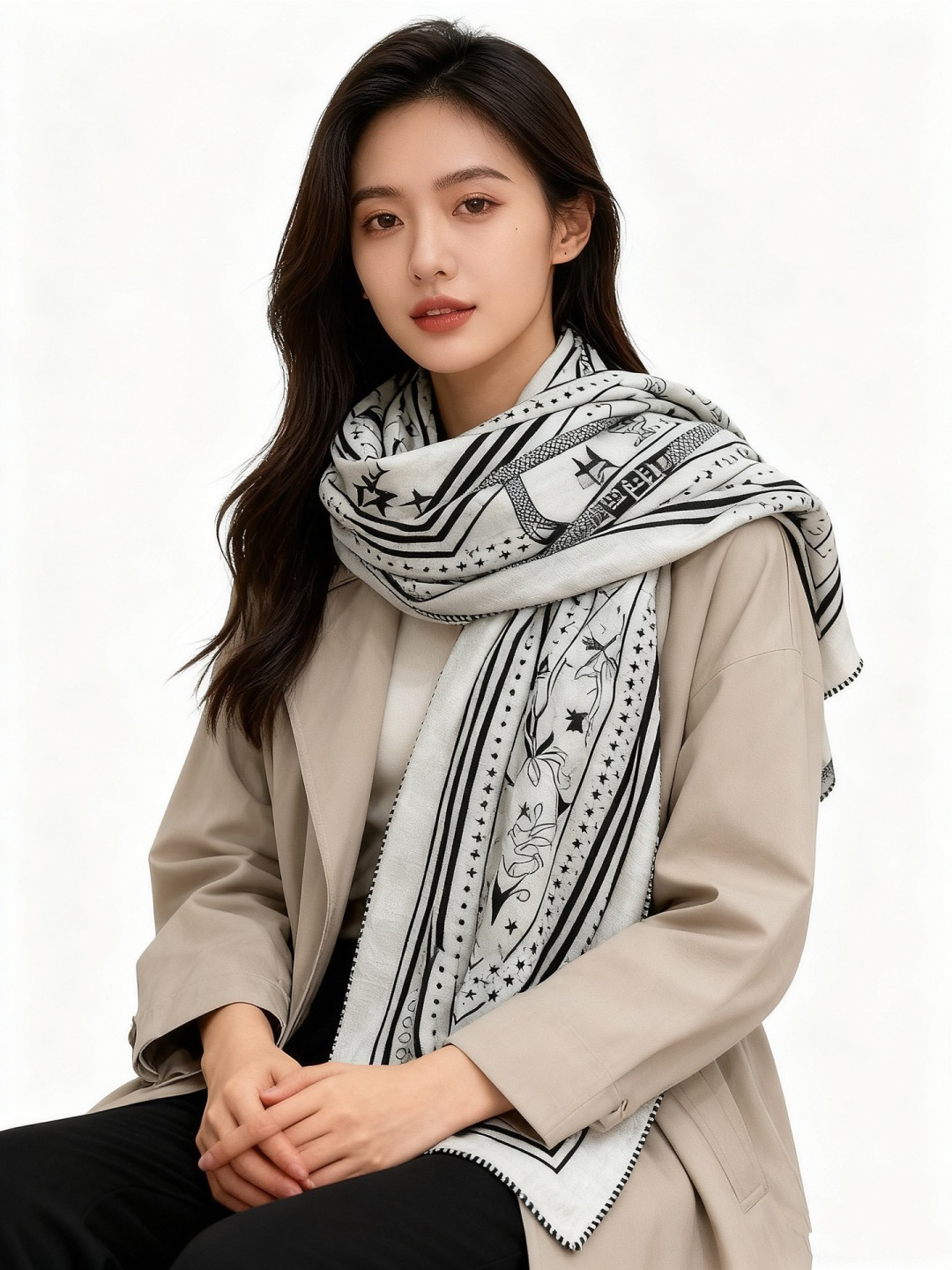 上新💕。丝绒方巾 【爱马仕2025春夏 亚马逊的庆典 Bandana，佩斯利花纹，生机勃勃的图案】（双面