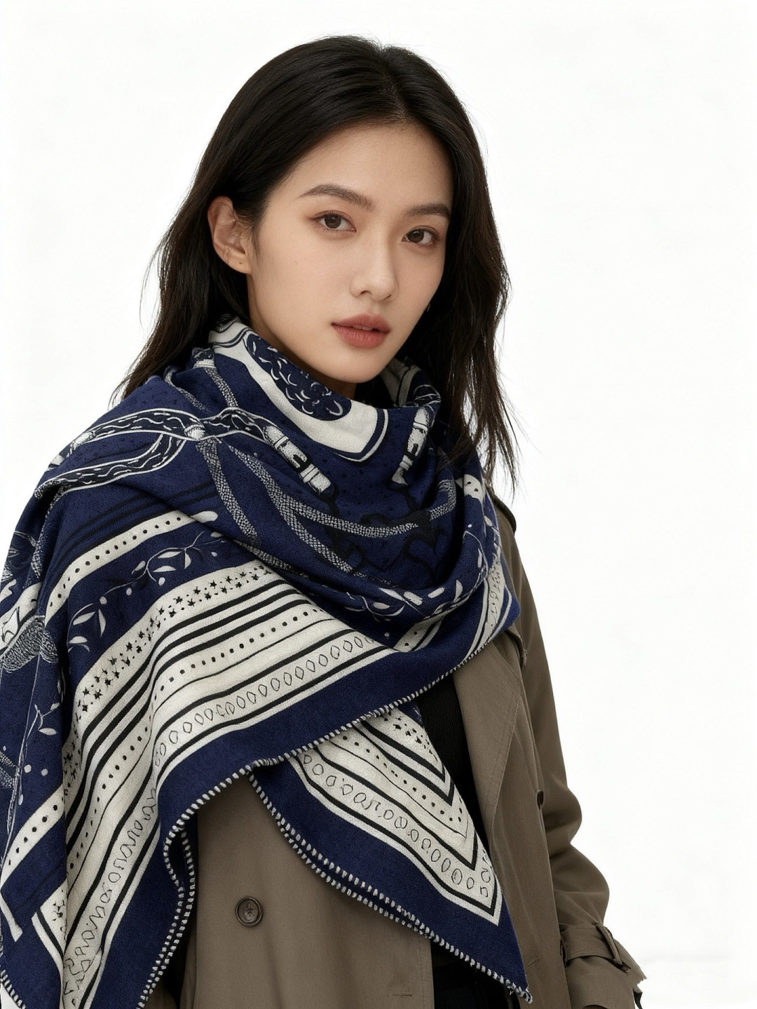 上新💕。丝绒方巾 【爱马仕2025春夏 亚马逊的庆典 Bandana，佩斯利花纹，生机勃勃的图案】（双面