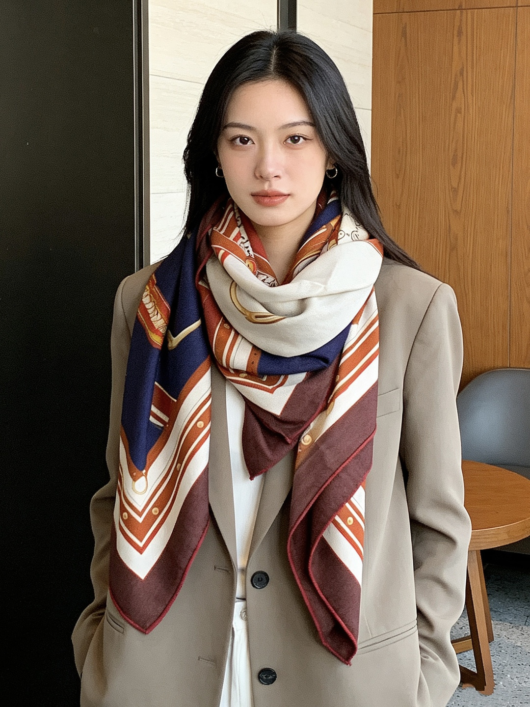 Gucci新款方巾 品牌典藏图案在与全新醒目印花的衬托下熠熠生辉。这款方巾匠心缀饰动物和花卉印花，彰显G