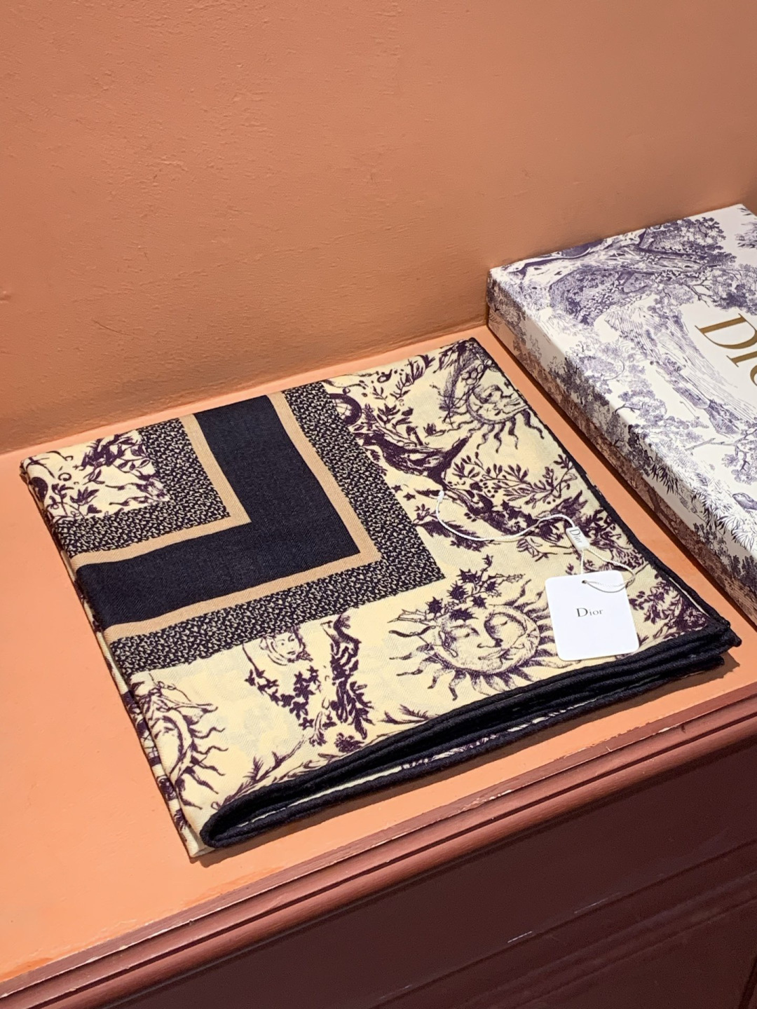 Dior 140丝绒双面同色印花披肩这款 Dior 丝绒披肩以彼得罗•鲁福（Pietro Ruffo）设