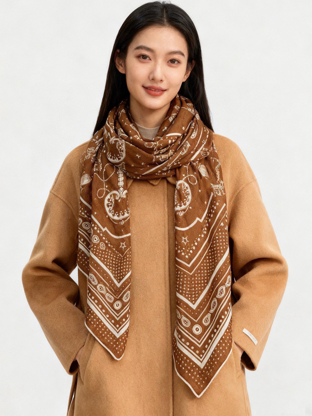 羊绒新款🆕👏👏买了都说好看‼️推荐💕爱马仕双面同色羊绒方巾【双面同色140】，顶级工艺超值‼️爱马仕专柜