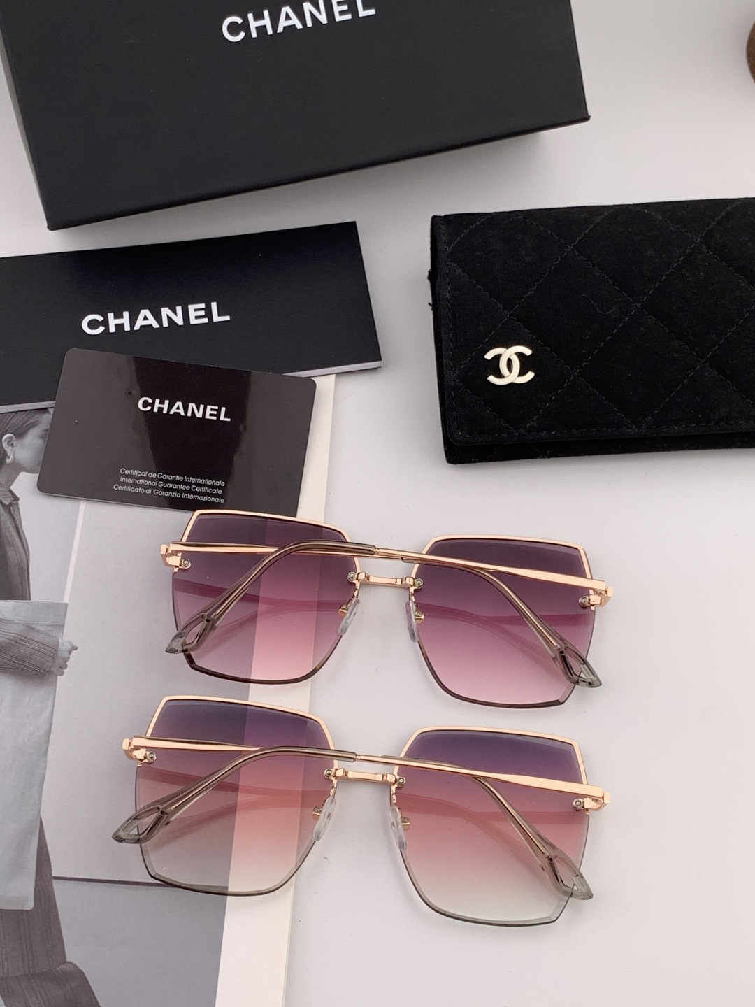 CHANE 香奈儿🌋☔️时尚无框太阳镜镜片 顶级奢侈品[强] 高品质[胜利][亲亲]🍦🍨 [得意] 气质