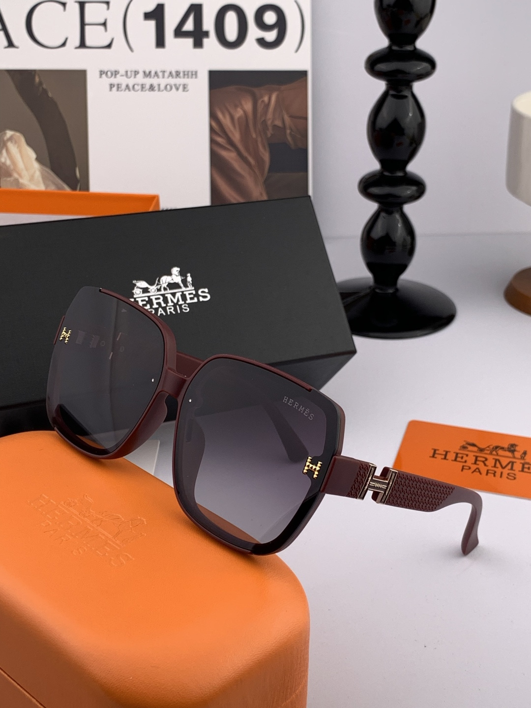 HERMES 爱马仕 开春新款🎈原版出货 网红超爆款💙经典奢华全球风[强][酷][亲亲] 时尚方框太阳镜