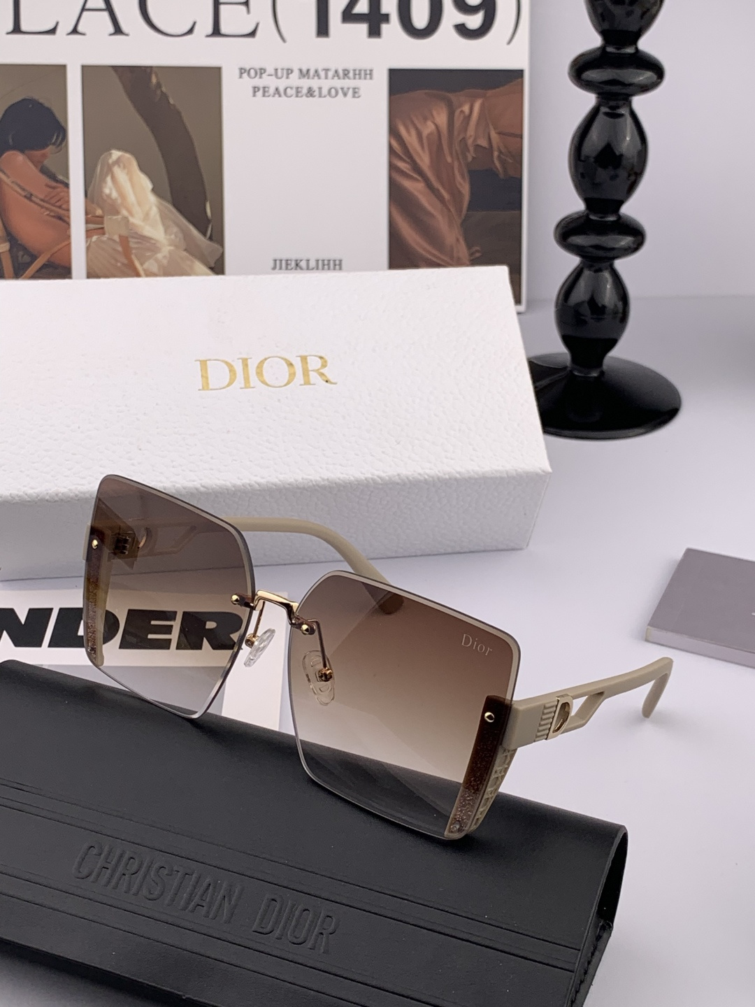 🔺 【DIOR-迪奥】2025开春新款 潮流爆款 时尚方框太阳镜 高品质 佩戴舒适 网红潮款墨镜 女士高